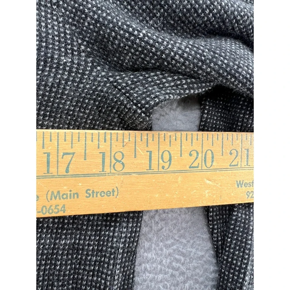 Banana Republic Sweater Mens Large Italian Merino Wool Crewneck Grey Black Knit